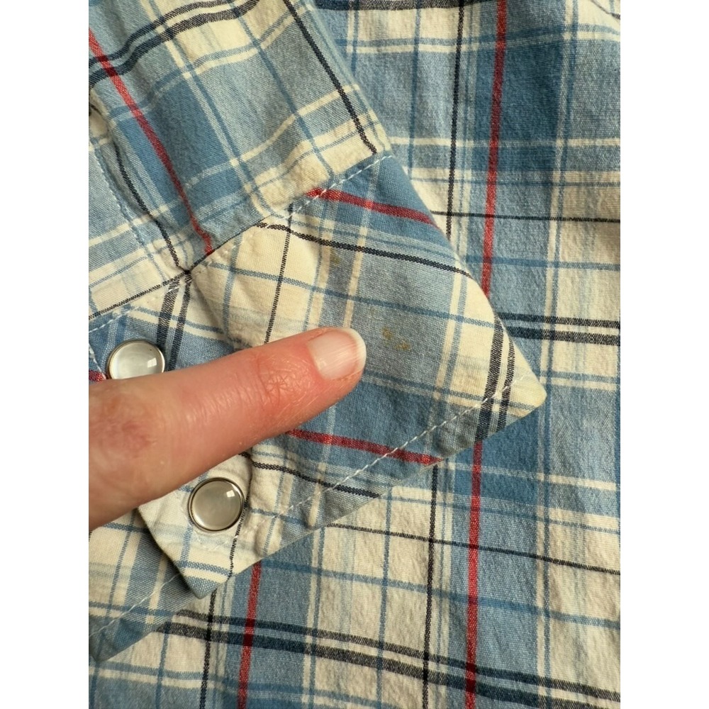 Womens TILT stretch western pearl snap long sleeve button up plaid size M - Picture 5 of 10
